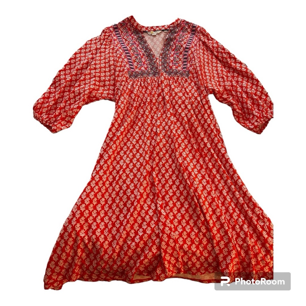 Boden women’s boho smock dress, red, size 10 US